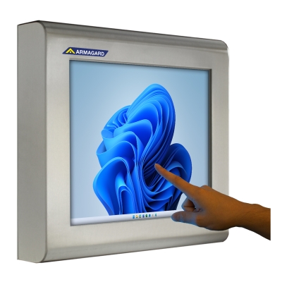 STS-170 HMI-display i rostfri IP65-panel från Armagard