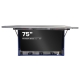 Öppet, frontvy 75" industriell IP69K monitor skåp med Hisense 75E6NT installerad